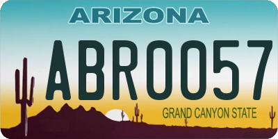 AZ license plate ABR0057
