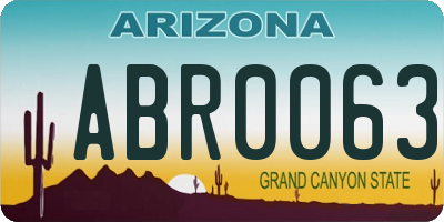 AZ license plate ABR0063