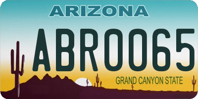 AZ license plate ABR0065