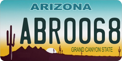 AZ license plate ABR0068