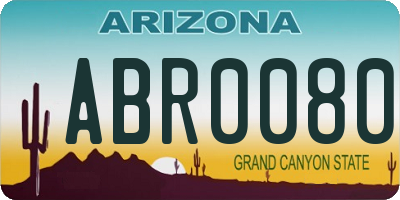 AZ license plate ABR0080