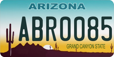 AZ license plate ABR0085