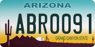 AZ license plate ABR0091