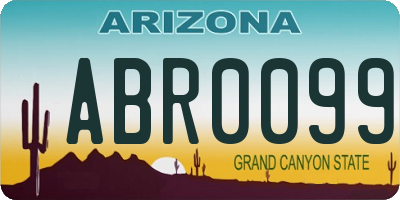 AZ license plate ABR0099
