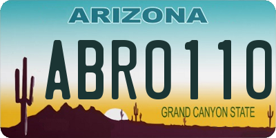 AZ license plate ABR0110