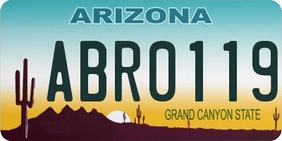 AZ license plate ABR0119