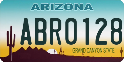 AZ license plate ABR0128