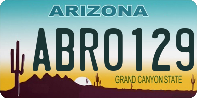 AZ license plate ABR0129