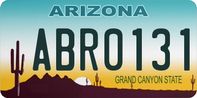 AZ license plate ABR0131