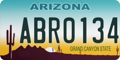 AZ license plate ABR0134