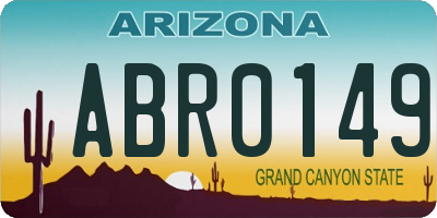 AZ license plate ABR0149