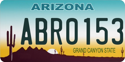 AZ license plate ABR0153