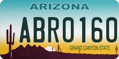 AZ license plate ABR0160
