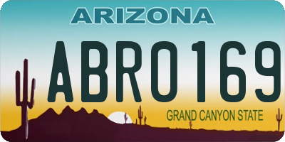 AZ license plate ABR0169