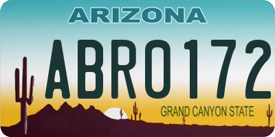 AZ license plate ABR0172