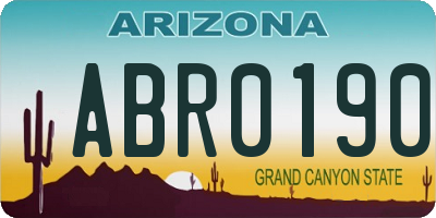 AZ license plate ABR0190