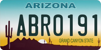 AZ license plate ABR0191