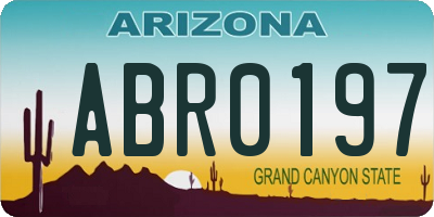 AZ license plate ABR0197
