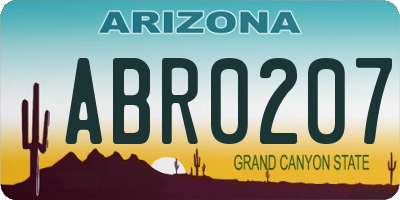 AZ license plate ABR0207