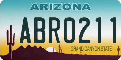 AZ license plate ABR0211