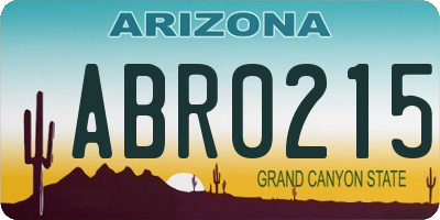 AZ license plate ABR0215