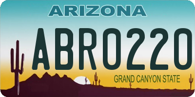 AZ license plate ABR0220
