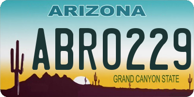 AZ license plate ABR0229