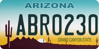 AZ license plate ABR0230