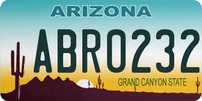 AZ license plate ABR0232
