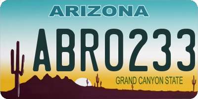 AZ license plate ABR0233