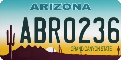 AZ license plate ABR0236