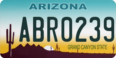 AZ license plate ABR0239