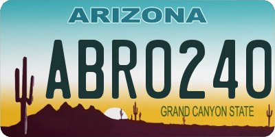 AZ license plate ABR0240