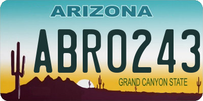 AZ license plate ABR0243