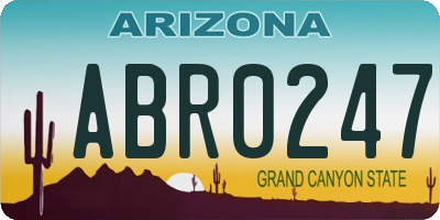 AZ license plate ABR0247