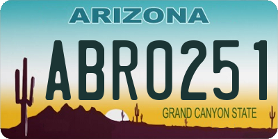 AZ license plate ABR0251