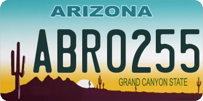 AZ license plate ABR0255