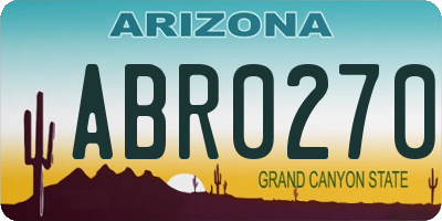 AZ license plate ABR0270