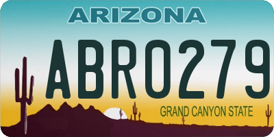 AZ license plate ABR0279