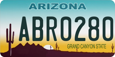 AZ license plate ABR0280