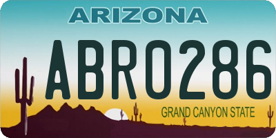 AZ license plate ABR0286