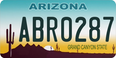 AZ license plate ABR0287