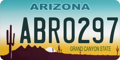 AZ license plate ABR0297