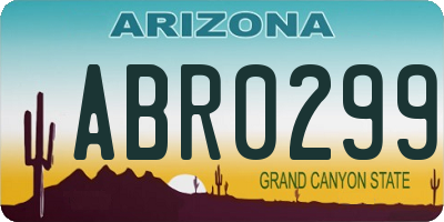 AZ license plate ABR0299