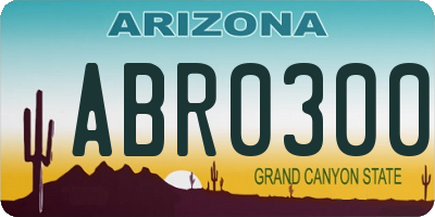 AZ license plate ABR0300