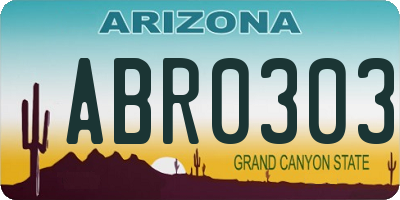 AZ license plate ABR0303