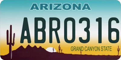 AZ license plate ABR0316