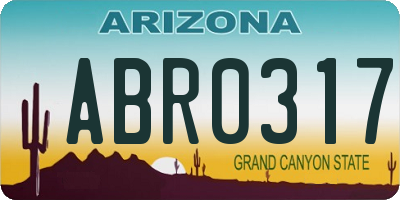 AZ license plate ABR0317