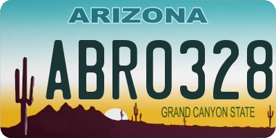 AZ license plate ABR0328