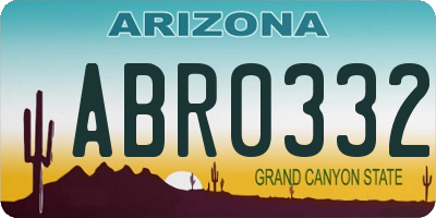 AZ license plate ABR0332